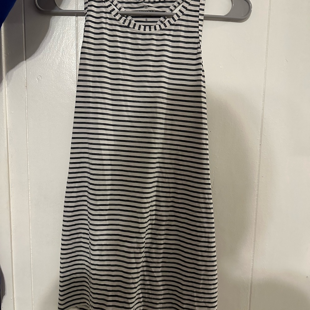Athleta Black and White Striped Tank Top